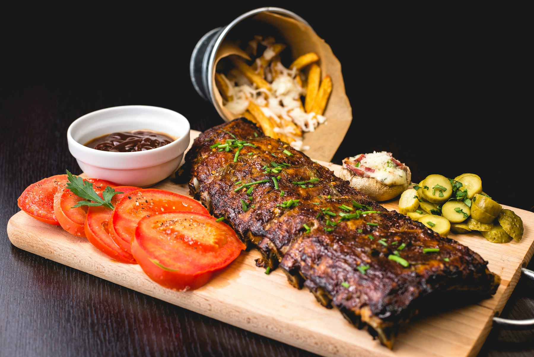 Steak and vegetables served as a hearty tavern plate